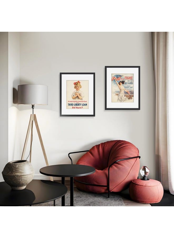 Picrit 15x19 Picture Frame 3 Pack, Black Poster Frame, Display Poster 11 x 14 with Mat or 15 x 19 Without Mat for Horizontal or Vertical Wall Mounting. - Image 4