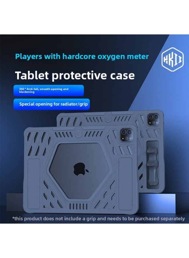 11 Inch Game Tablet Cooling Protective Case Compatible With 2022 IPad Pro Silicone Material Wireless Connection Handheld Game Console Accessories-Product Color:Silicone Flat Case-Black - Image 2