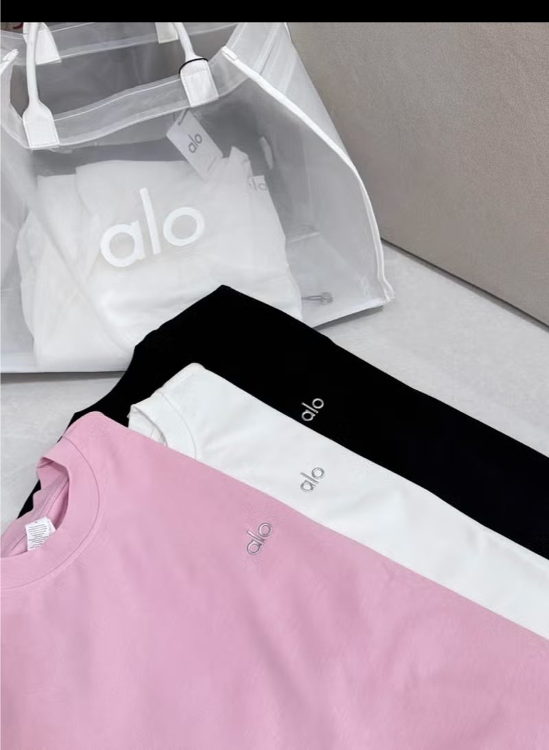 Alo loose-fitting T-shirt for both men and women, summer short-sleeved - Image 2