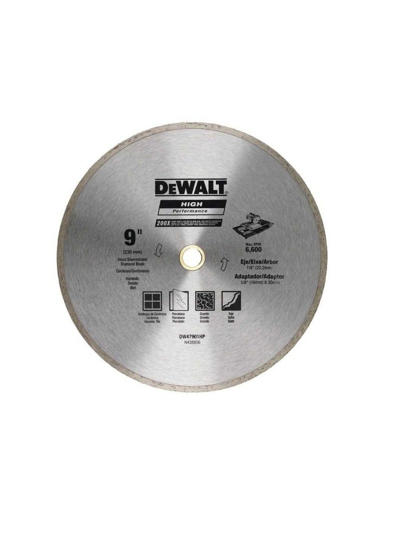 Dewalt Continuous Ceramic Tile Cutting Diamond Blade 230mm - Image 1