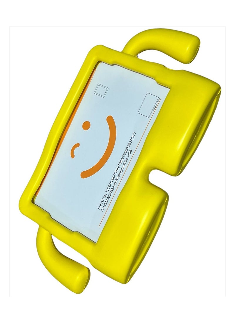 Generic - Case Cover For Samsung Galaxy Tab A7 lite 8.7 Inch 2021 (-T225 / -T220), Cartoon Shockproof Kids Case Stand yellow - Image 1