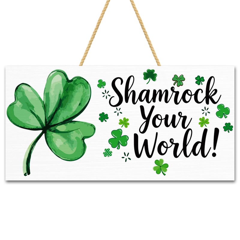 OHOME St Patricks Day Decorations - Hanging Wooden Sign for Wall Home Door Birthday | Shamrock Decorations Wood Wreaths Irish St Patty's Day Accessories Party Favors - St. Patrick's Day Decor - Image 1