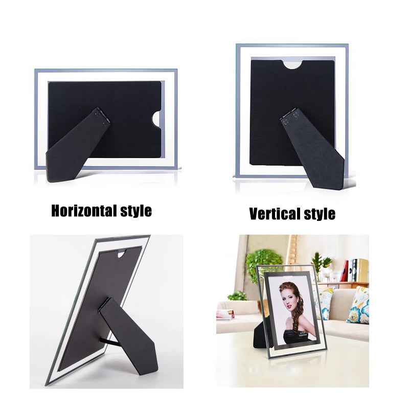 ABAJI Glass Frame Photo High Transparency Vertical and Horizontal Style for Desk Shelf and Office Table Family Gallery and Wedding or Holiday Decoration - Image 4