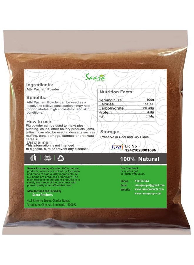 Saara مسحوق ثمار الأثي الطازجة من سارة، 200 جرام، مسحوق التين، فاكهة التين، فيكوس كاريكا، أثي تشاكا، مسحوق أنجير باندو، (عبوة من 2 × 100 جرام) - Image 2