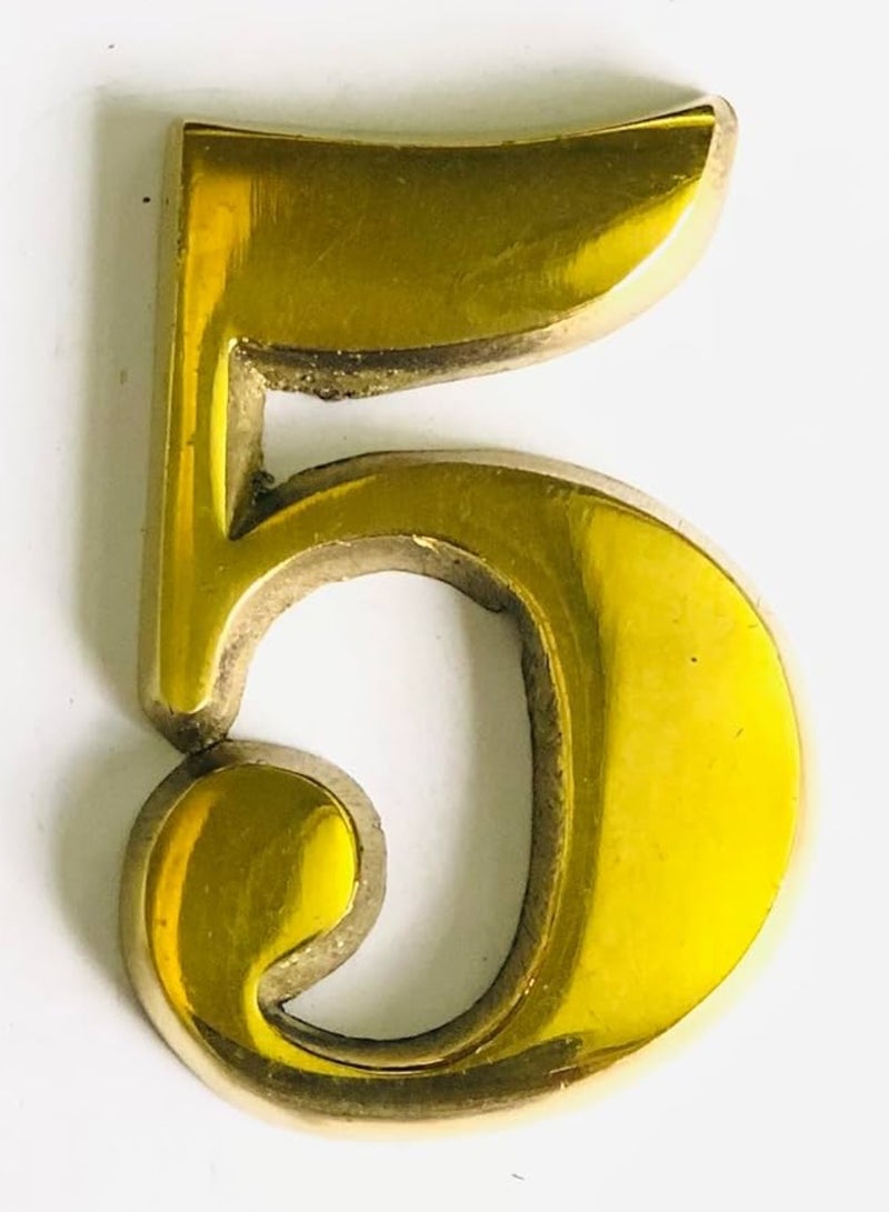 أرقام ابواب  الشقة رقم خمسة  ملحقات الباب الخشبي ارقام باب شقة الخامة نحاس صناعة مصري لون نحاسي دهبي