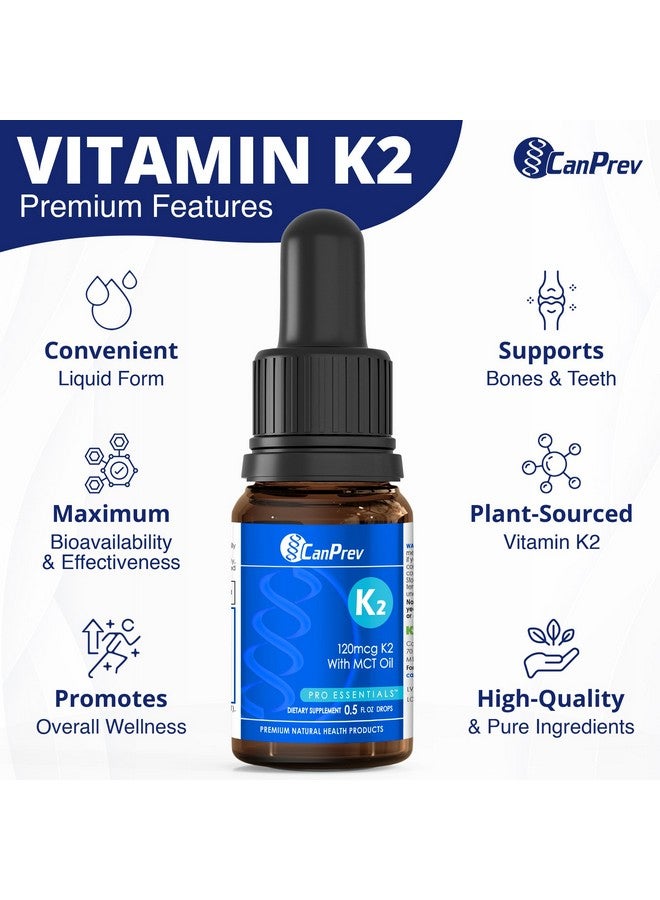 CanPrev K2 Drops, 15ml, 300 Servings, 30mcg MK-7 Vitamin K2 Liquid, Supports Strong Bones & Cardiovascular Wellness, Vegan, Unflavored Formula with MCT Oil for Optimal Calcium Utilization & Absorption - Image 3