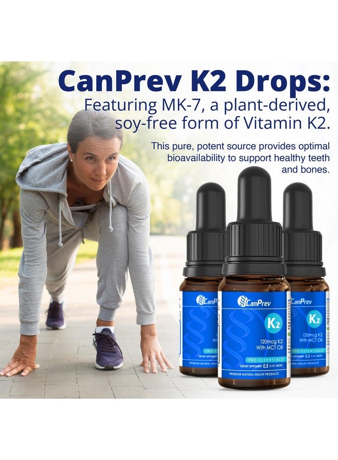 CanPrev K2 Drops, 15ml, 300 Servings, 30mcg MK-7 Vitamin K2 Liquid, Supports Strong Bones & Cardiovascular Wellness, Vegan, Unflavored Formula with MCT Oil for Optimal Calcium Utilization & Absorption - Image 2
