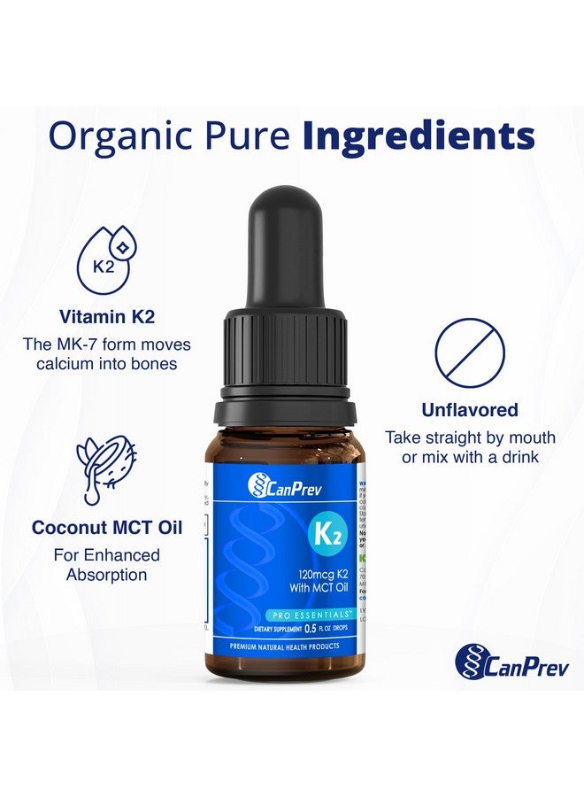 CanPrev K2 Drops, 15ml, 300 Servings, 30mcg MK-7 Vitamin K2 Liquid, Supports Strong Bones & Cardiovascular Wellness, Vegan, Unflavored Formula with MCT Oil for Optimal Calcium Utilization & Absorption - Image 5