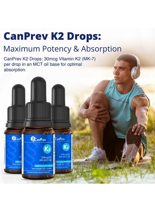 CanPrev K2 Drops, 15ml, 300 Servings, 30mcg MK-7 Vitamin K2 Liquid, Supports Strong Bones & Cardiovascular Wellness, Vegan, Unflavored Formula with MCT Oil for Optimal Calcium Utilization & Absorption - Image 4