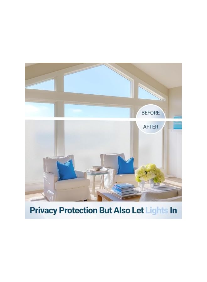 The Bros Frosted Window Privacy Film, Stiatic Cling Non-Adhesie Glass Stickers, Heat Control Sun UV Blocking, Waterproof Reusable Glass Stickers for Office Bathroom Home Kitchen (19.7×98.4'') - Image 5