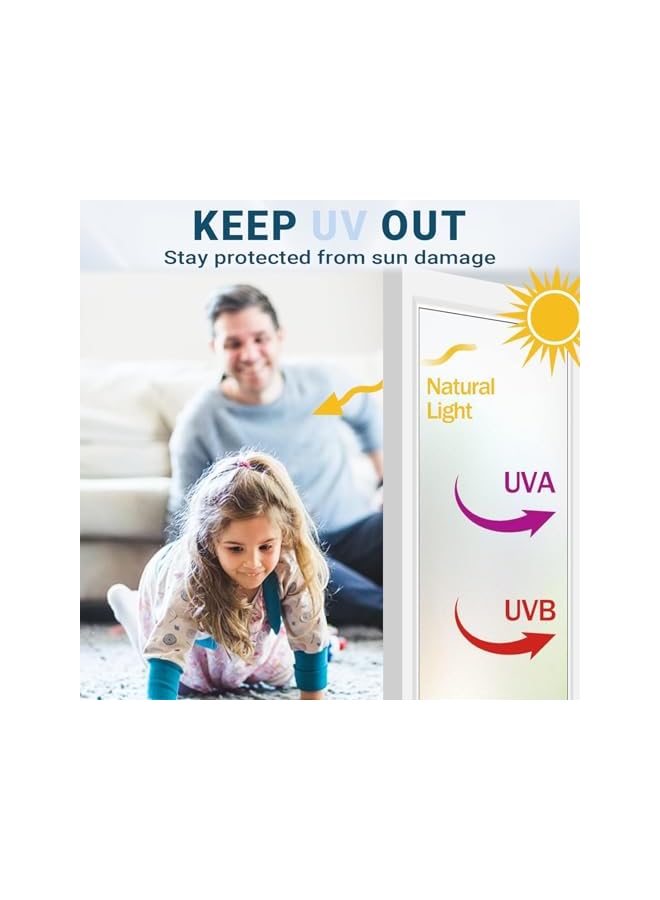 The Bros Frosted Window Privacy Film, Stiatic Cling Non-Adhesie Glass Stickers, Heat Control Sun UV Blocking, Waterproof Reusable Glass Stickers for Office Bathroom Home Kitchen (19.7×98.4'') - Image 3