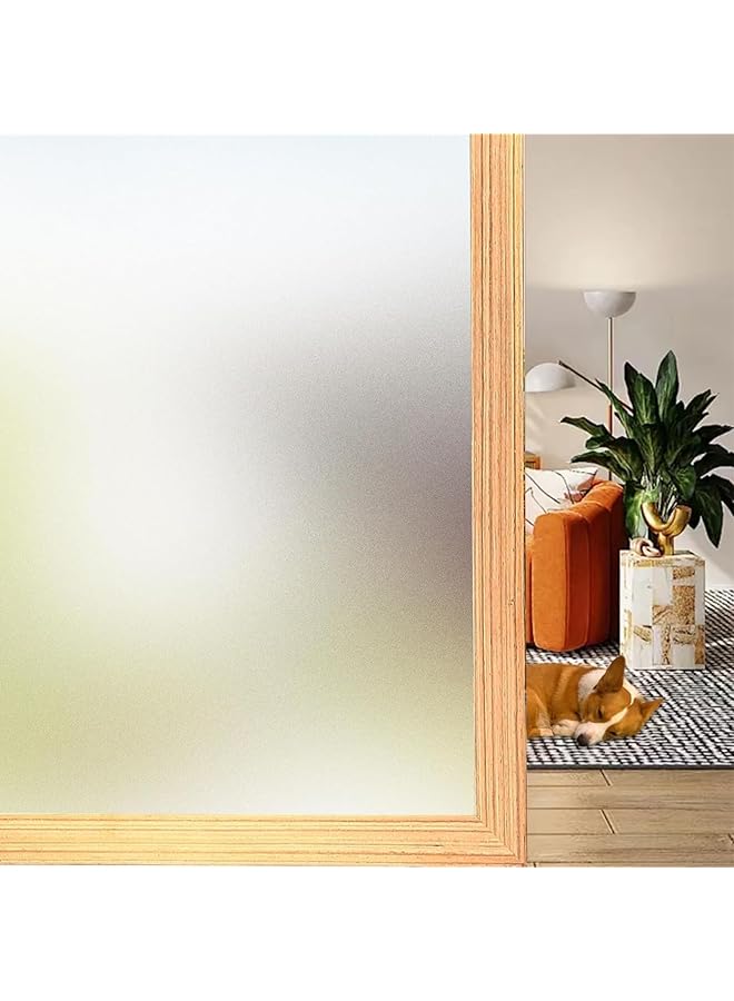 The Bros Frosted Window Privacy Film, Stiatic Cling Non-Adhesie Glass Stickers, Heat Control Sun UV Blocking, Waterproof Reusable Glass Stickers for Office Bathroom Home Kitchen (19.7×98.4'') - Image 1