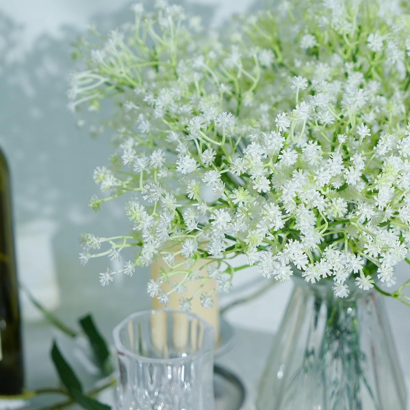 MHMJON Artificial Flowers 160 Pcs Babys Breath Artificial Flowers White Babys Breath Flowers Artificial Bulk Real Touch Fake Gypsophila Realistic Flowers for Wedding Home DIY Tables Decoration - Image 5