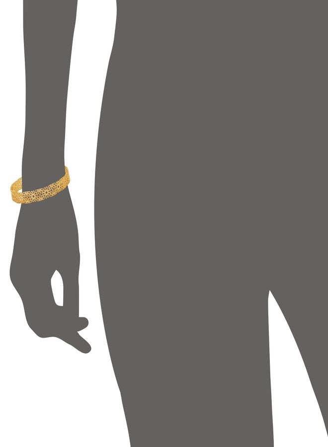 Lucky Brand Trendy Filigree Pattern Textured Surface Open Bangle - Image 2