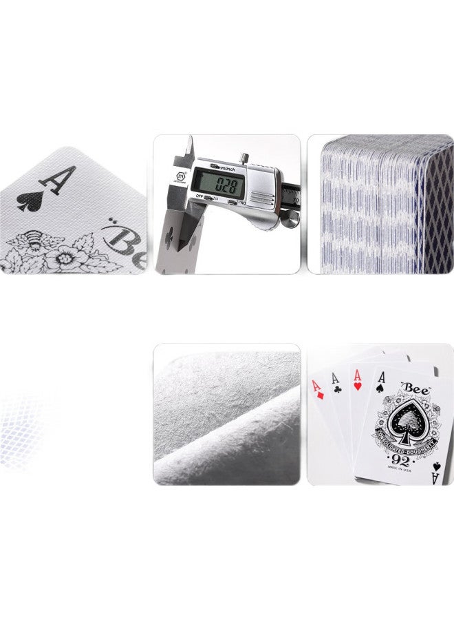 Bee Xiaomifeng Guandan Special Playing Cards, Narrow Version, Black Core Paper, Durable Bridge Cards, One Strip 12 Decks, Blue - Image 1