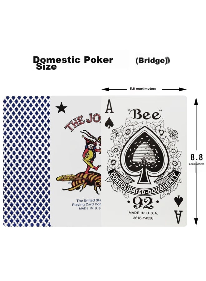 Bee Xiaomifeng Guandan Special Playing Cards, Narrow Version, Black Core Paper, Durable Bridge Cards, One Strip 12 Decks, Blue - Image 5