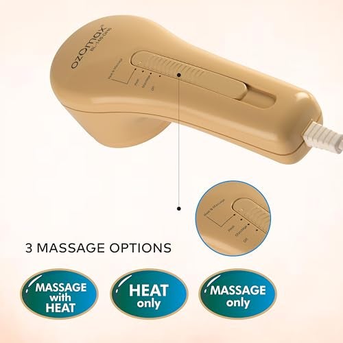 OZOMAX Deep Heat Massager 6-in-1 Multi-Functional Massager, Heat Therapy, Relieves Pain, Tension, Includes Knee Care, Facial Care, Muscle Stimulator, Scalp Massage, Acupressure, Point - Image 3