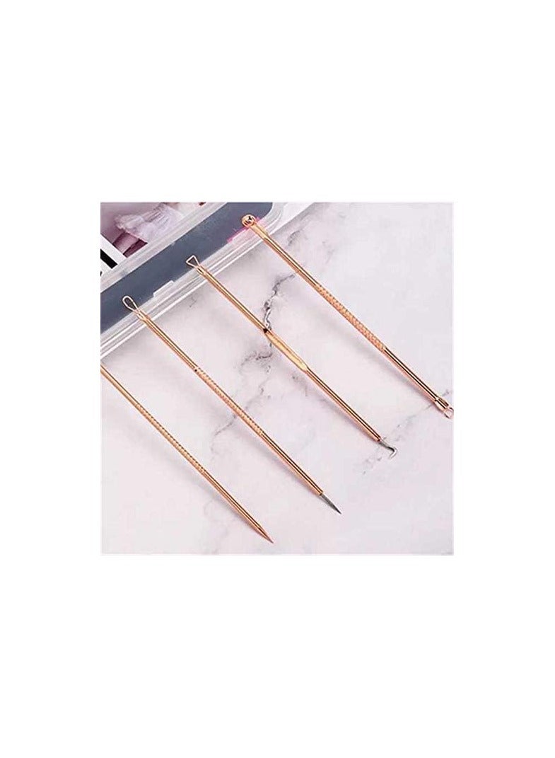 Generic Double sided blackhead removing tools with leather case portable 8 piece set stainless steel - Image 4