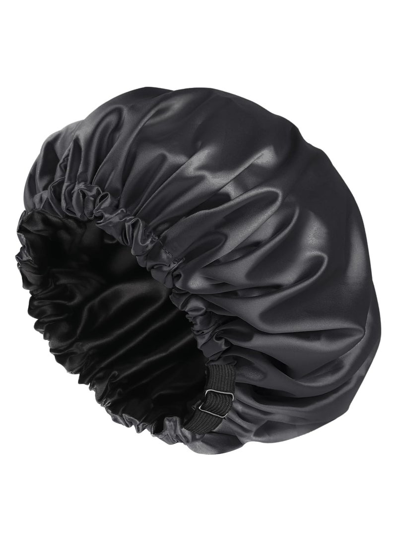 Double-Layer Satin Lined Bonnet for Women – Soft, Stretchable, and Comfortable Hair Protection Cap, Prevents Frizz and Breakage, Perfect for Sleeping or Daily Use - Image 1