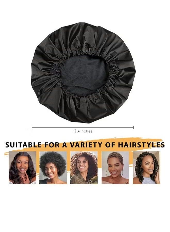 Double-Layer Satin Lined Bonnet for Women – Soft, Stretchable, and Comfortable Hair Protection Cap, Prevents Frizz and Breakage, Perfect for Sleeping or Daily Use - Image 2