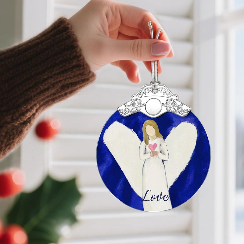 Jocidea Stained Glass Ornament, Love Angel Christmas Ornaments, Christmas Decorations for Tree, Holiday Ornament, Holiday Party Gifts, Gift Ideas & Xmas Gift - Love Angel - Image 2