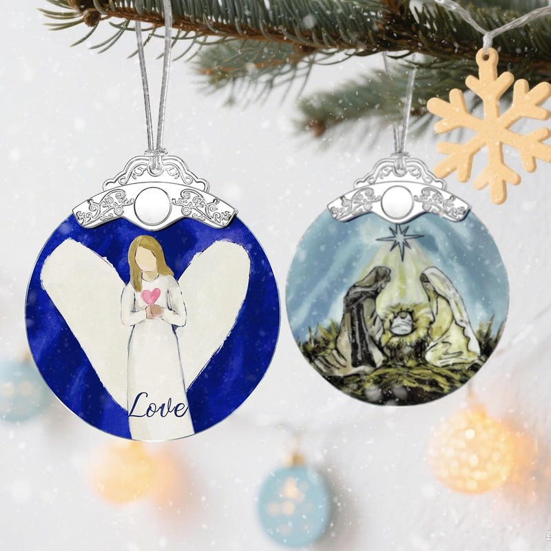 Jocidea Stained Glass Ornament, Love Angel Christmas Ornaments, Christmas Decorations for Tree, Holiday Ornament, Holiday Party Gifts, Gift Ideas & Xmas Gift - Love Angel - Image 5