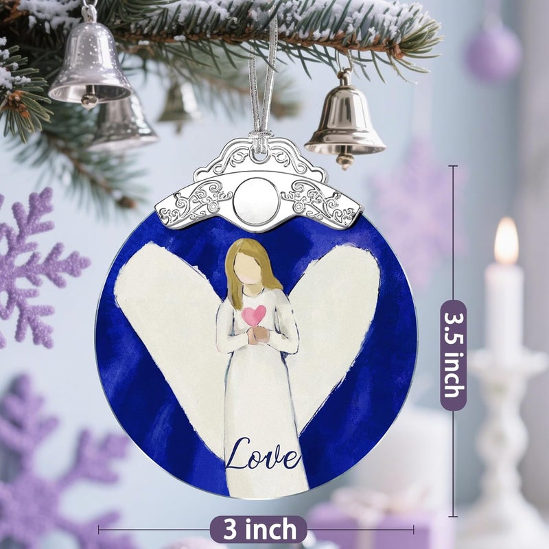 Jocidea Stained Glass Ornament, Love Angel Christmas Ornaments, Christmas Decorations for Tree, Holiday Ornament, Holiday Party Gifts, Gift Ideas & Xmas Gift - Love Angel - Image 4