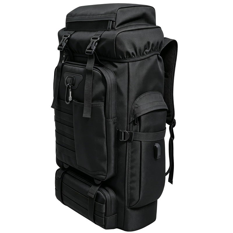 Ogetok 80L Hiking Backpack Camping Rucksack 80 liters Large Capacity Outdoor Knapsack Travel Climbing Mountaineering Carry On Backpack Bag Trekking Backpacking for Men Women Black - Image 2