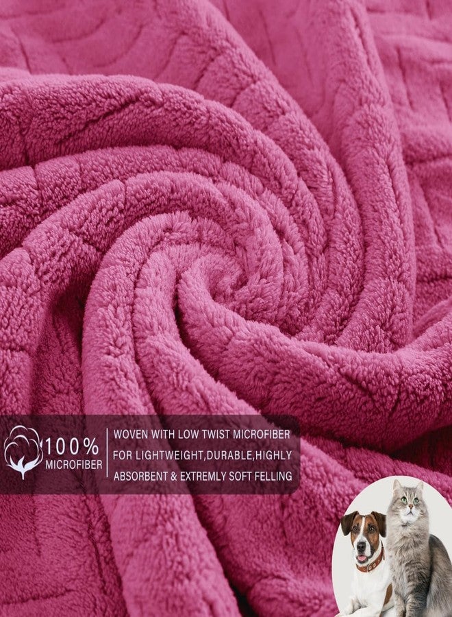 Microshine Wheat Patterned Microfiber Dog Towel (500 GSM, Soft Red) - Absorbent & Quick-Drying Pet Bath Towel for Dogs & Cats (1-Pack) - Image 3