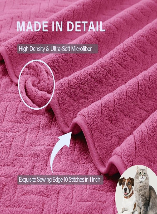 Microshine Wheat Patterned Microfiber Dog Towel (500 GSM, Soft Red) - Absorbent & Quick-Drying Pet Bath Towel for Dogs & Cats (1-Pack) - Image 5