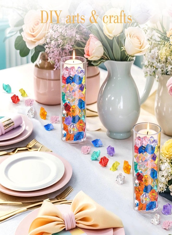DomeStar 150PCS Multicolored Fake Crushed Ice Rocks, Fake Diamond Plastic Ice Cubes Crystals Gems for Decoration Wedding Display Vase Fillers (Color Random) - Image 3