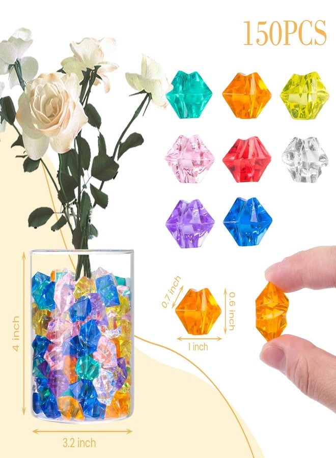 DomeStar 150PCS Multicolored Fake Crushed Ice Rocks, Fake Diamond Plastic Ice Cubes Crystals Gems for Decoration Wedding Display Vase Fillers (Color Random) - Image 4