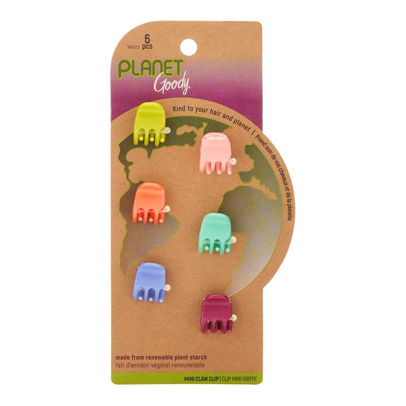 Goody BioPlastic Mini Claw Clips  6 Count Assorted  Snap and Go Closure Help Keep Hairs In Place  Hair Accessories