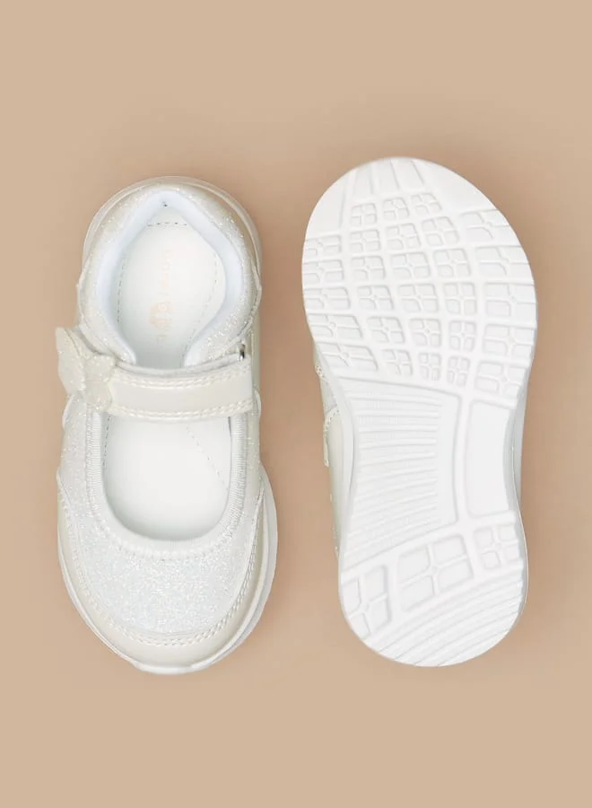 Barefeet Butterfly Glitter Sneakers with Hook and Loop Closure