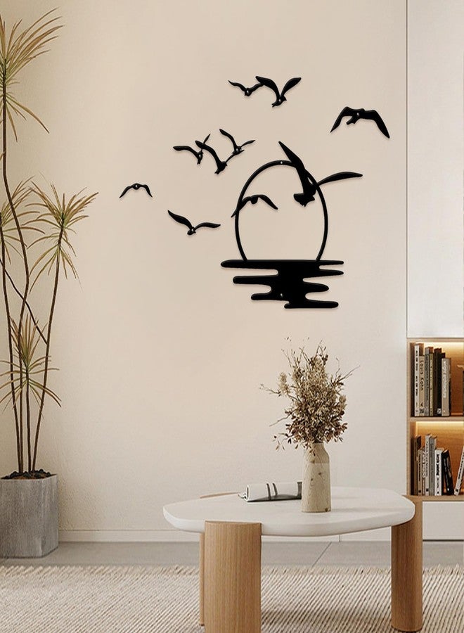 ORIGACH Black Flock of Birds Metal Wall Art, Flying Birds Wall Decor Modern Metal Art Hanging for Living Room Bedroom Indoor Outdoor - Image 5