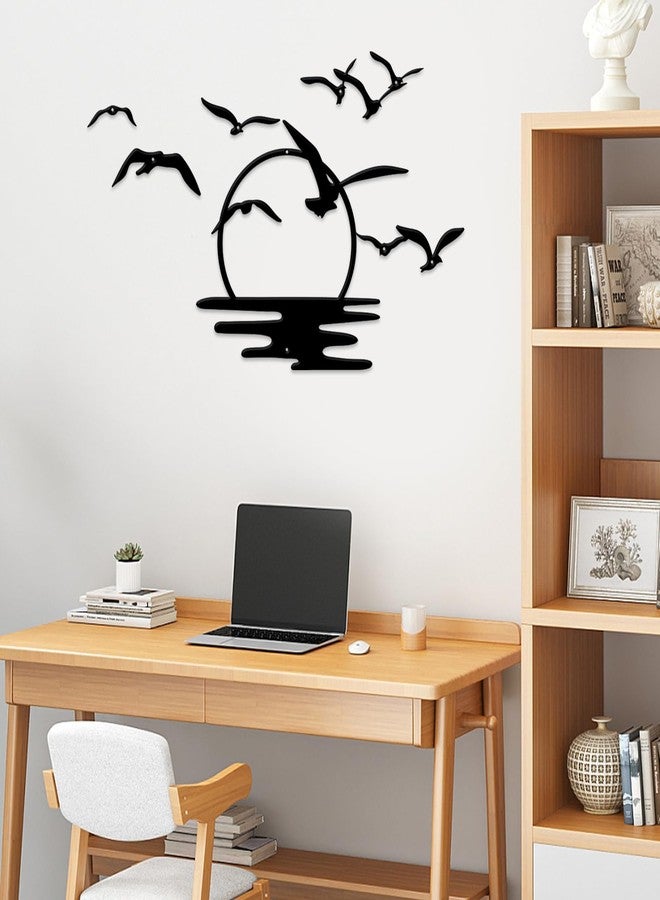 ORIGACH Black Flock of Birds Metal Wall Art, Flying Birds Wall Decor Modern Metal Art Hanging for Living Room Bedroom Indoor Outdoor - Image 4