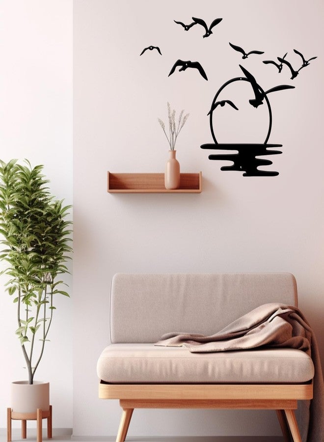 ORIGACH Black Flock of Birds Metal Wall Art, Flying Birds Wall Decor Modern Metal Art Hanging for Living Room Bedroom Indoor Outdoor - Image 3