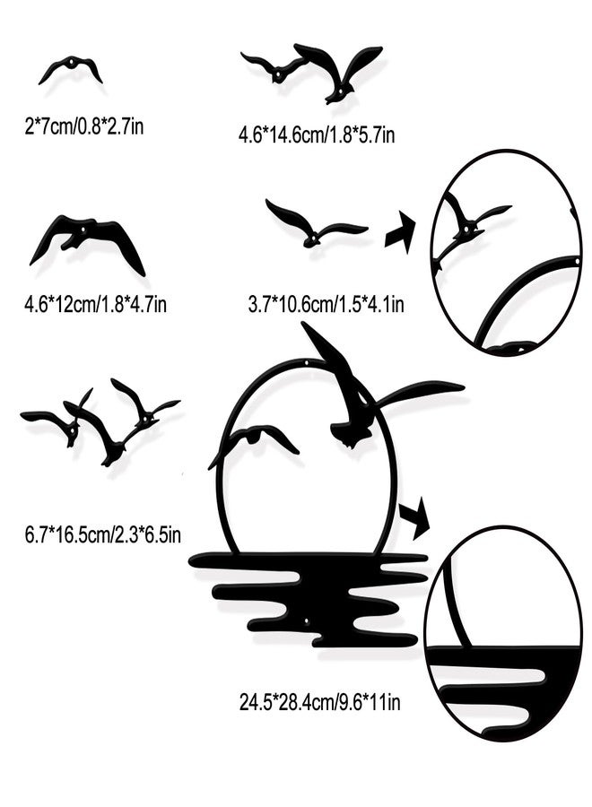 ORIGACH Black Flock of Birds Metal Wall Art, Flying Birds Wall Decor Modern Metal Art Hanging for Living Room Bedroom Indoor Outdoor - Image 2