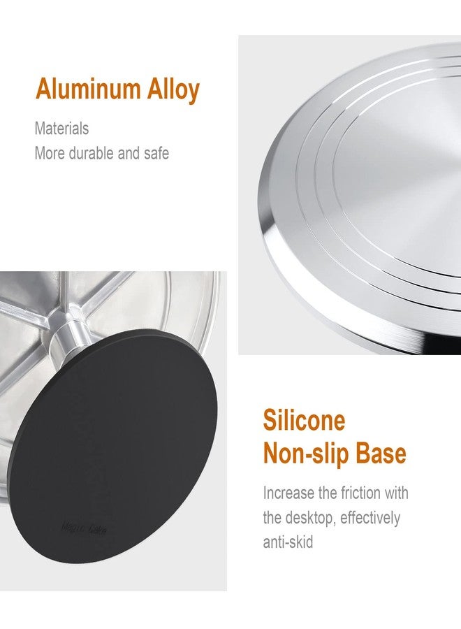 HIMALY 12'' Cake Stand, Cake Spinner Cake Decorating Supplies, Round Decorating Turntable Revolving Aluminum Table Holder Baking Display Tray Plate Tools Accessories for Birthday Wedding Party - Image 4
