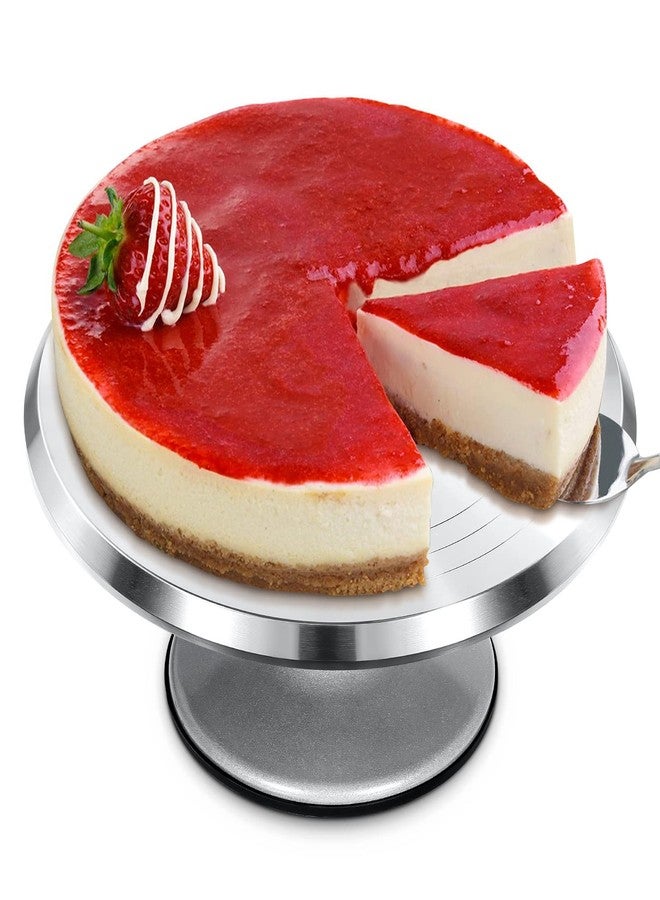 HIMALY 12'' Cake Stand, Cake Spinner Cake Decorating Supplies, Round Decorating Turntable Revolving Aluminum Table Holder Baking Display Tray Plate Tools Accessories for Birthday Wedding Party - Image 1