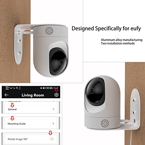 Teccle Metal Wall Mount for Eufy Security Indoor Cam E220 and Eufy P24 ，Provide Better Viewing Angles - Image 2