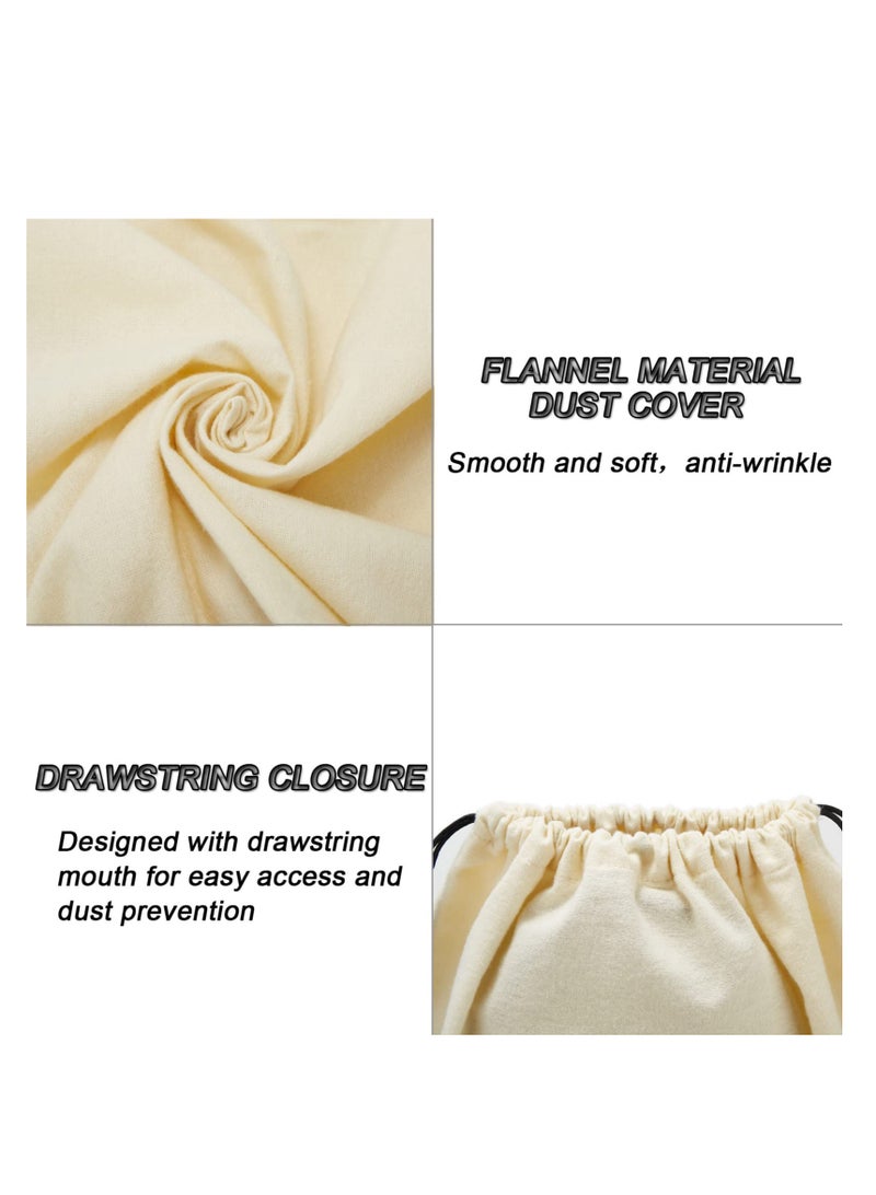 Barakah Dust Bags for Handbags, Dust Cover Storage Bags with Drawstring Pouch for Handbags, Purses, Shoes, Boots, Medium and Large, Set of 2(White) - Image 2