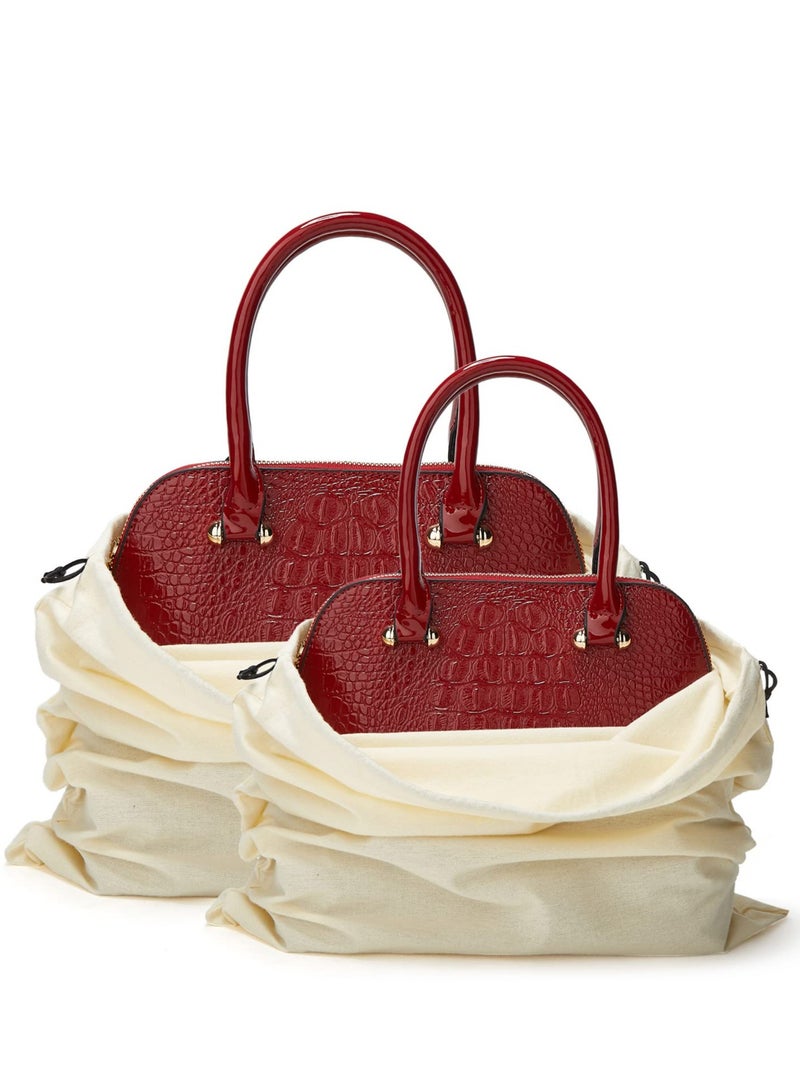 Barakah Dust Bags for Handbags, Dust Cover Storage Bags with Drawstring Pouch for Handbags, Purses, Shoes, Boots, Medium and Large, Set of 2(White) - Image 3