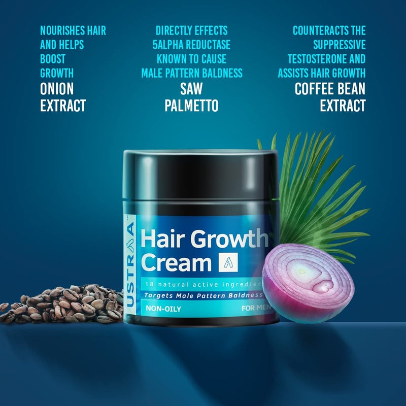 USTRAA Hair Growth Cream  100g Set of 2 with Onion Extract Neelbhringadi Blackseed Oil  Boosts hair growth Prevents hair fall  No Parabens No Mineral Oil - Image 3