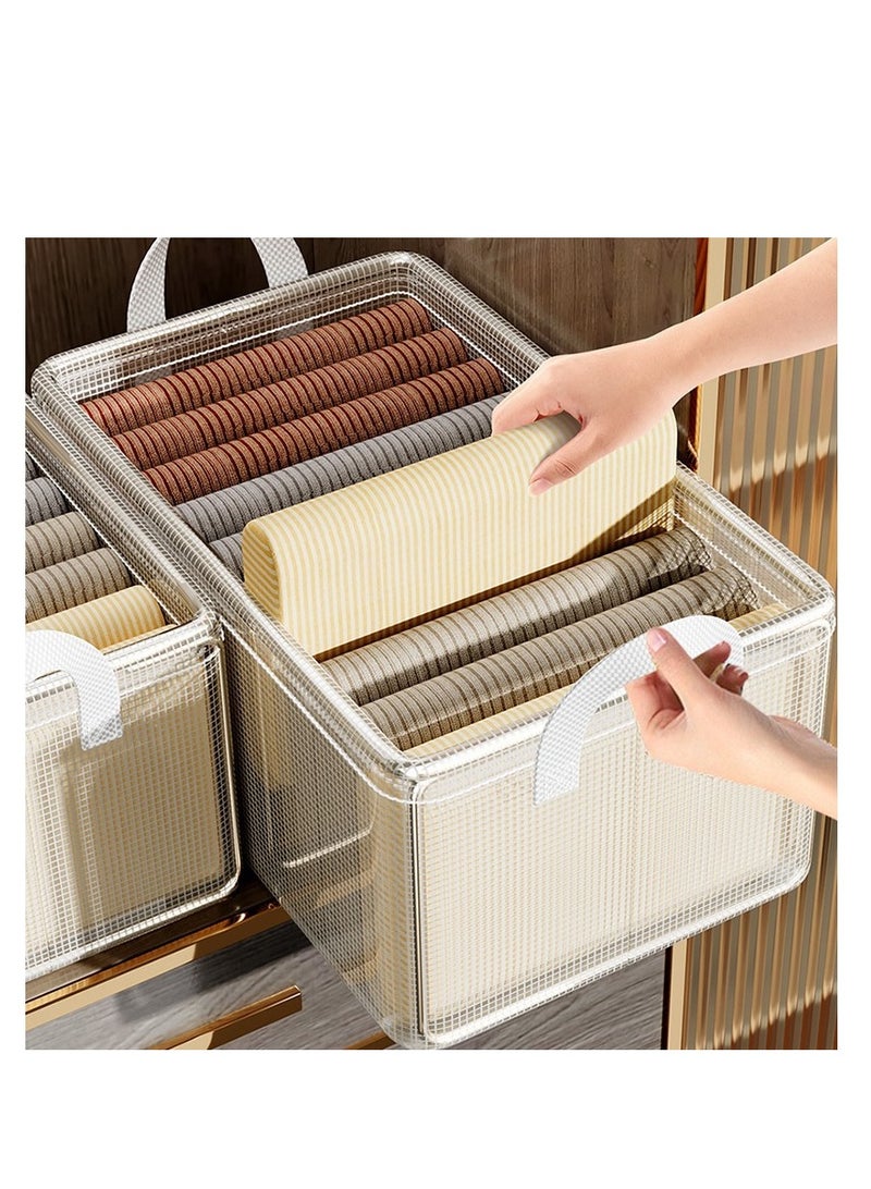 4 Pack Clothes Storage Box, home Organizer Wardrobe, Clothes and Pants Layered Sorting Box, Transparent Folding Storage Basket Frame  - Image 4