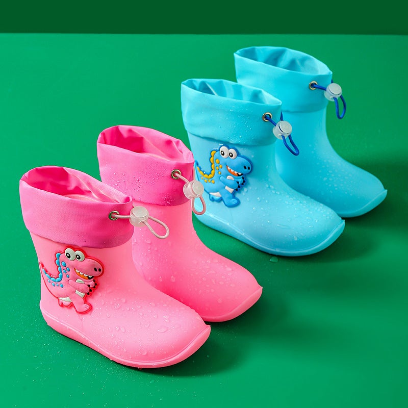 Cute Waterproof Children'S Rain Shoes Small And Medium Children'S Cartoon Flat Waterproof Rain Rubber Shoes Medium Pvc Children'S Rain Boots For Four Seasons - Image 4
