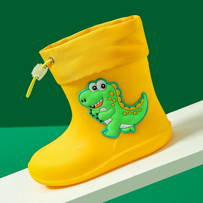 Cute Waterproof Children'S Rain Shoes Small And Medium Children'S Cartoon Flat Waterproof Rain Rubber Shoes Medium Pvc Children'S Rain Boots For Four Seasons - Image 2