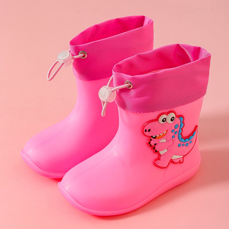 Cute Waterproof Children'S Rain Shoes Small And Medium Children'S Cartoon Flat Waterproof Rain Rubber Shoes Medium Pvc Children'S Rain Boots For Four Seasons - Image 1