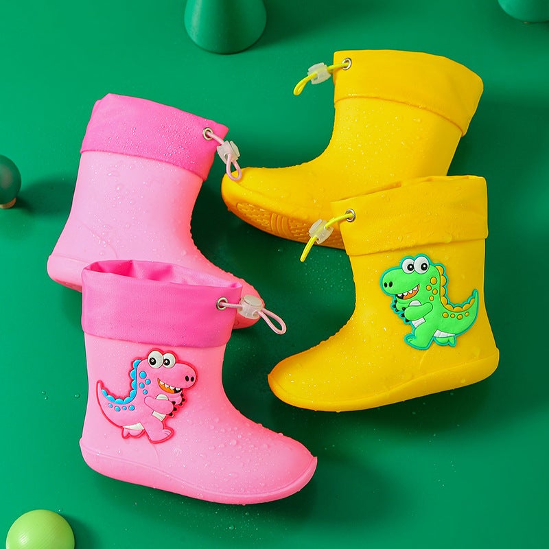 Cute Waterproof Children'S Rain Shoes Small And Medium Children'S Cartoon Flat Waterproof Rain Rubber Shoes Medium Pvc Children'S Rain Boots For Four Seasons - Image 3