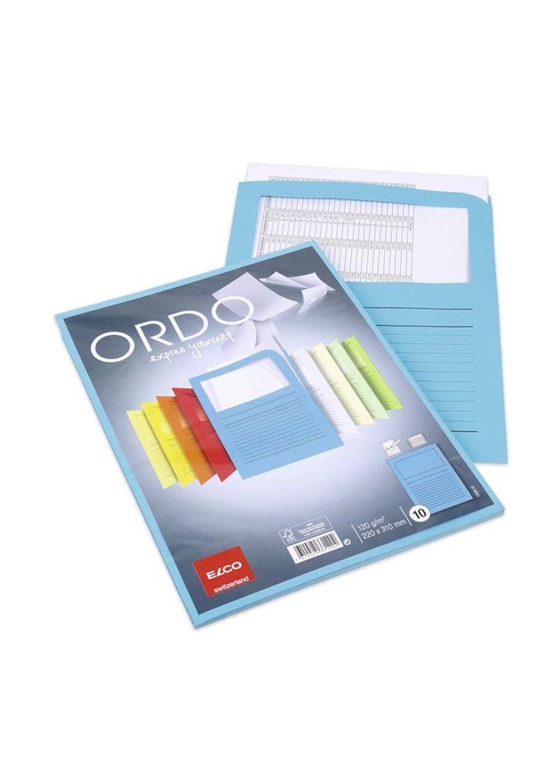 ELCO 73695.32"Ordo Classico" Organisation Folder -Bright Blue (Pack of 10) - Image 2